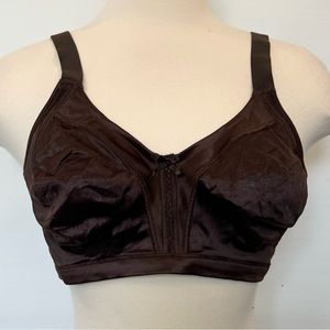 Bali Silky Satin Second Skin Shiny Chocolate Brown Full Coverage Bra 42C